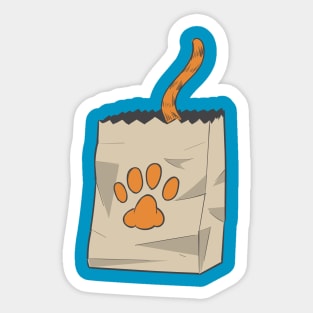 Hand Drawn Cat in the Bag Sticker